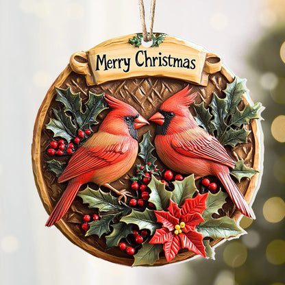 Bestchoo 2D Acrylic Ornament - Cardinal Couple Christmas Charm
