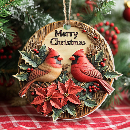 Bestchoo 2D Acrylic Ornament - Cardinal Couple Christmas Charm