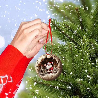 Bestchoo 2D Acrylic Ornament - Pack Discount Christmas Santa Wooden Pendants