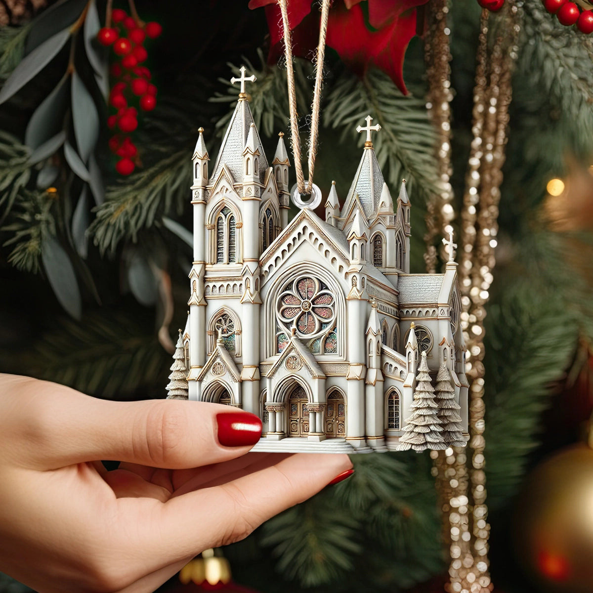 Bestchoo 2D Acrylic Ornament Cathedral Of Faith Christmas