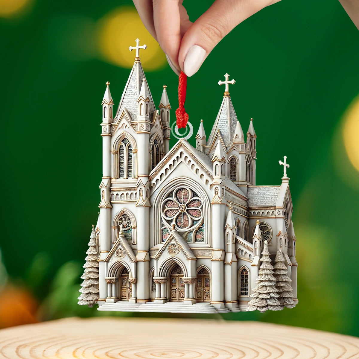 Bestchoo 2D Acrylic Ornament Cathedral Of Faith Christmas