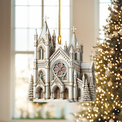 Bestchoo 2D Acrylic Ornament Cathedral Of Faith Christmas