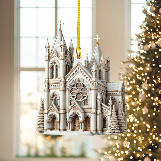 Bestchoo 2D Acrylic Ornament Cathedral Of Faith Christmas