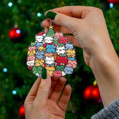 Bestchoo 2D Acrylic Ornament Cuteness Overload Cats Christmas