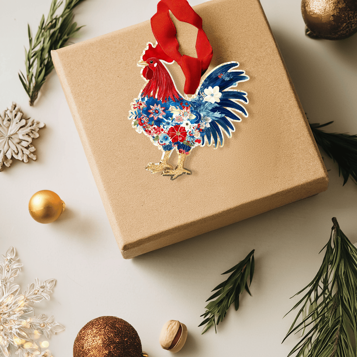 Bestchoo Personalized 2D Acrylic Ornament America Rooster