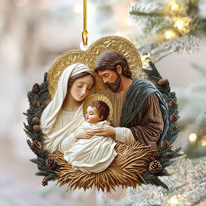 Bestchoo 2D Acrylic Ornament - Sacred Family Embrace