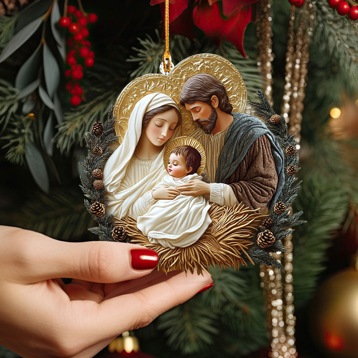 Bestchoo 2D Acrylic Ornament - Sacred Family Embrace