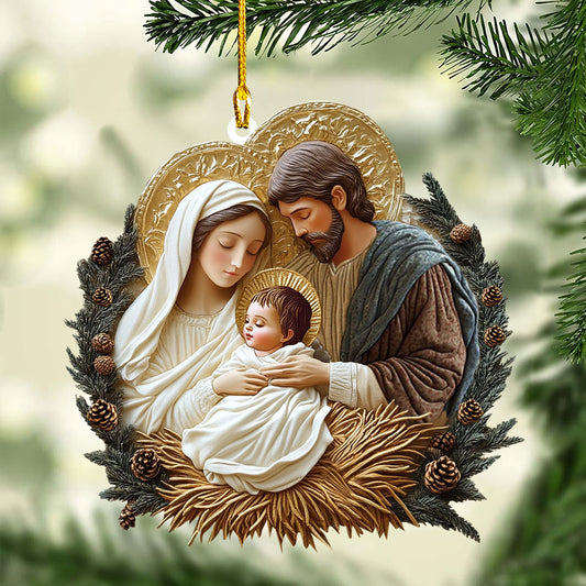 Bestchoo 2D Acrylic Ornament - Sacred Family Embrace