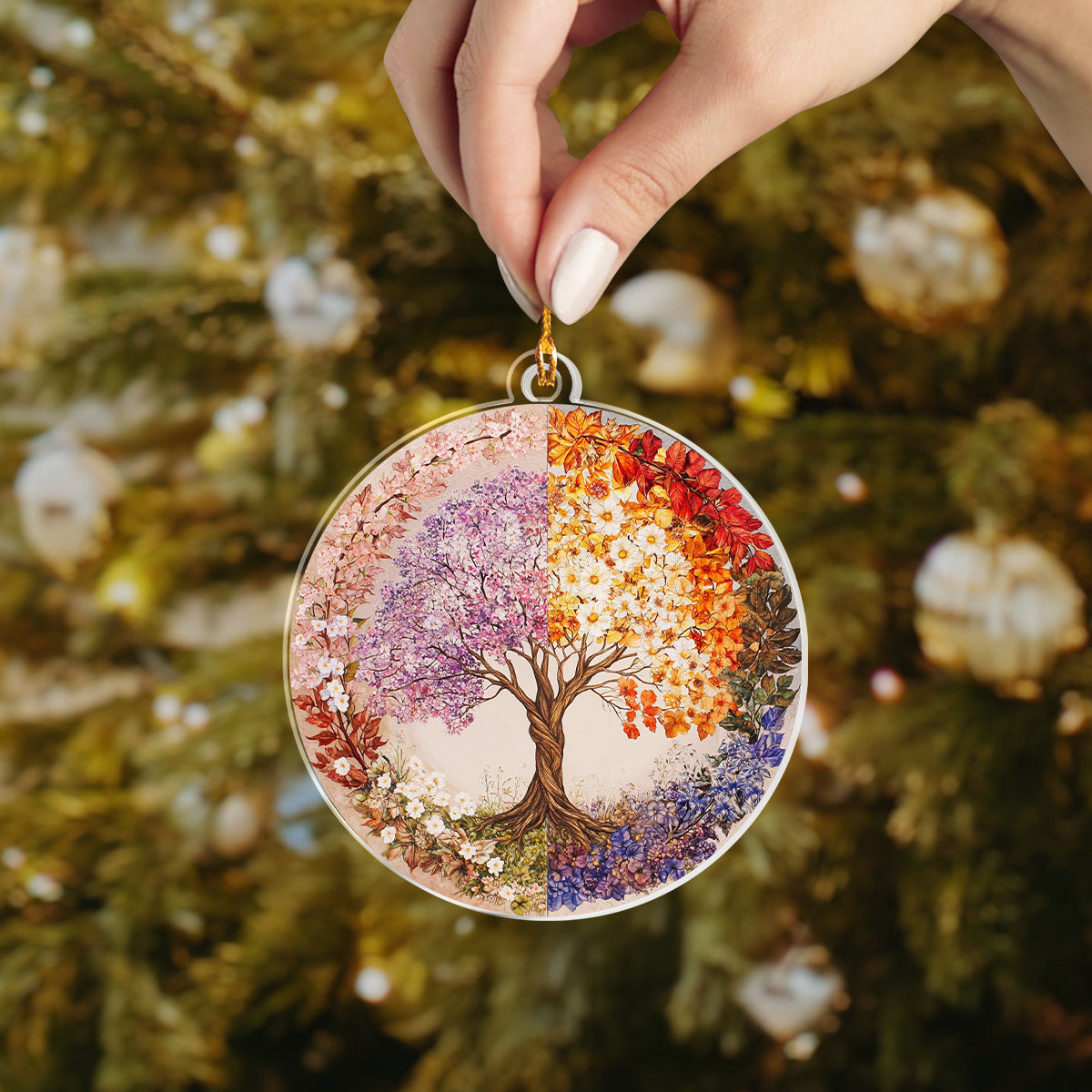 Bestchoo 2D Acrylic Ornament - Four Seasons Tree of Life