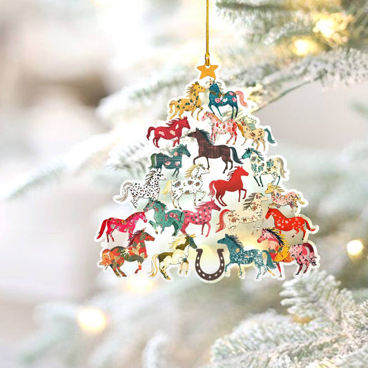 Bestchoo 2D Acrylic Ornament Charming Floral horses