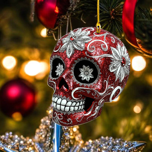 Bestchoo 2D Acrylic Ornament Red Sugar Skull