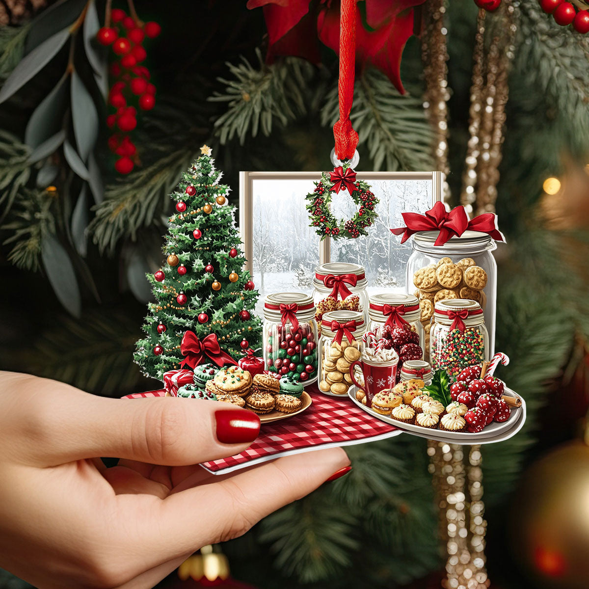 Bestchoo 2D Acrylic Ornament Holiday Cookie Haven
