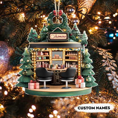 Bestchoo 2D Acrylic Ornament Personalized  Holiday Beauty Haven