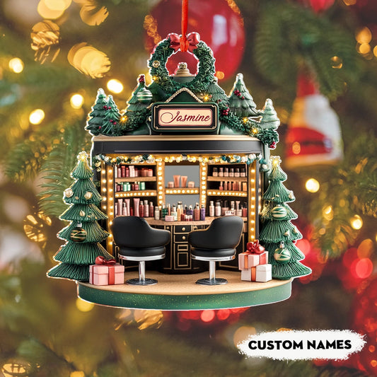 Bestchoo 2D Acrylic Ornament Personalized  Holiday Beauty Haven