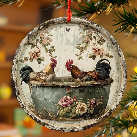 Bestchoo 2D Acrylic Ornament Rustic Farmhouse Couple