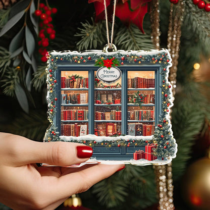 Bestchoo 2D Acrylic Ornament Holiday Bookshop