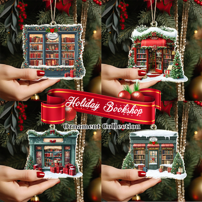 Bestchoo 2D Acrylic Ornament Holiday Bookshop