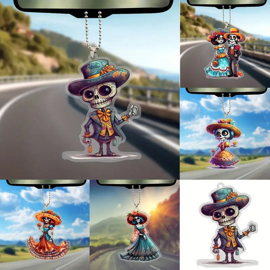 Bestchoo 2D Acrylic Ornament - Pack Discount Skeleton And Flowers