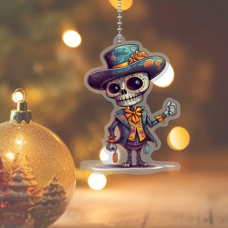 Bestchoo 2D Acrylic Ornament - Pack Discount Skeleton And Flowers