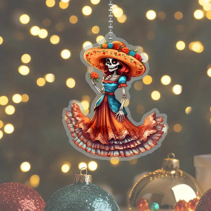 Bestchoo 2D Acrylic Ornament - Pack Discount Skeleton And Flowers