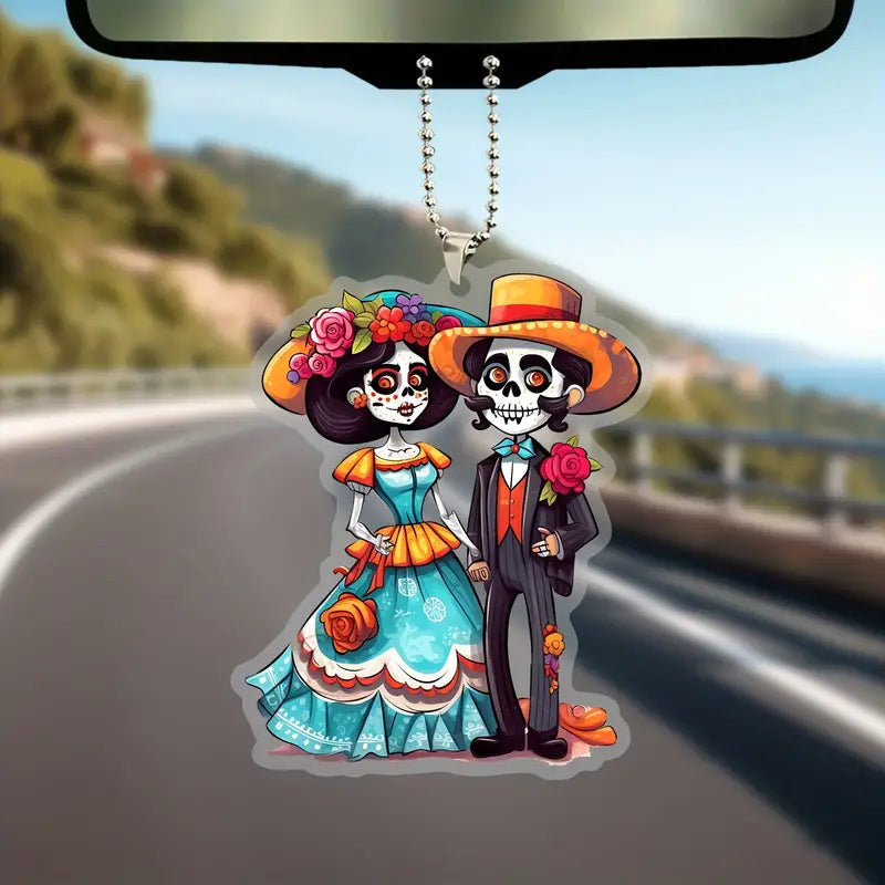Bestchoo 2D Acrylic Ornament - Pack Discount Skeleton And Flowers