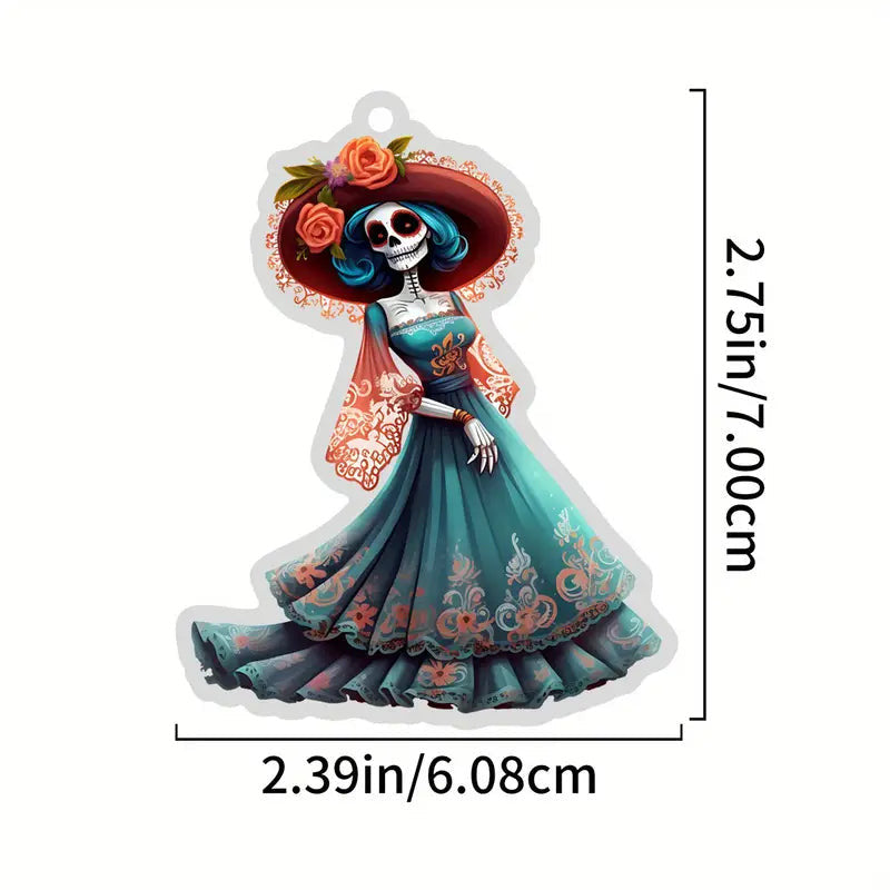 Bestchoo 2D Acrylic Ornament - Pack Discount Skeleton And Flowers