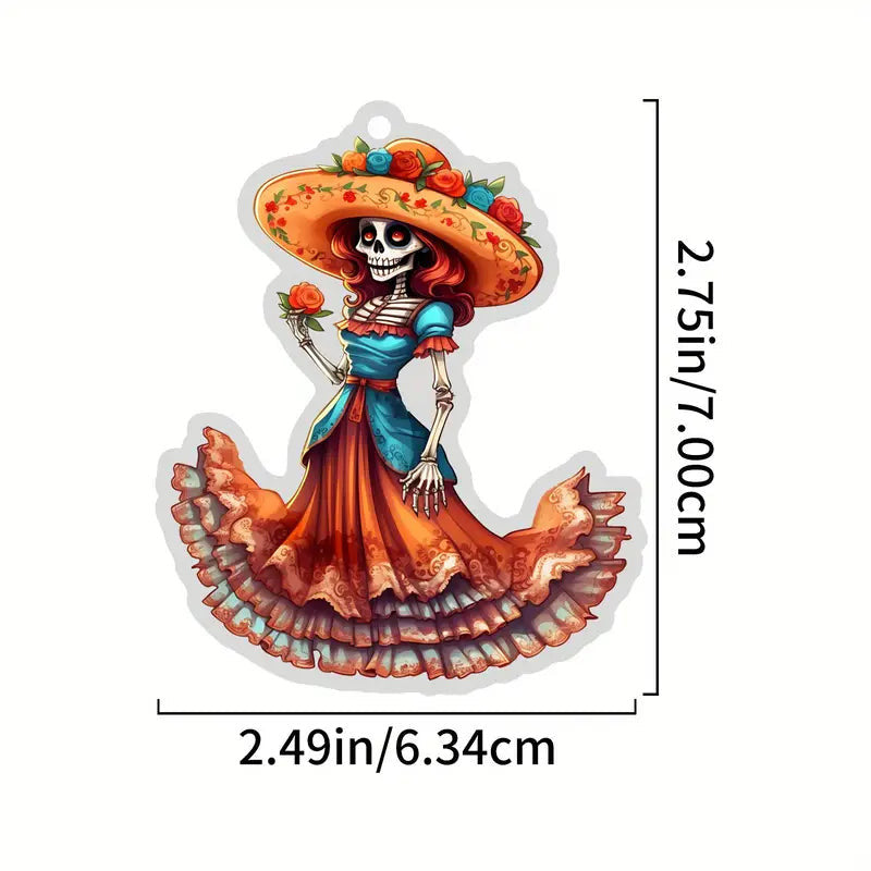 Bestchoo 2D Acrylic Ornament - Pack Discount Skeleton And Flowers