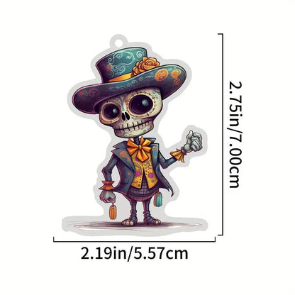 Bestchoo 2D Acrylic Ornament - Pack Discount Skeleton And Flowers