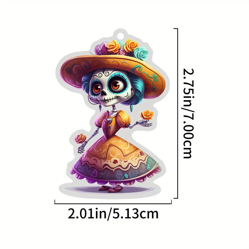 Bestchoo 2D Acrylic Ornament - Pack Discount Skeleton And Flowers