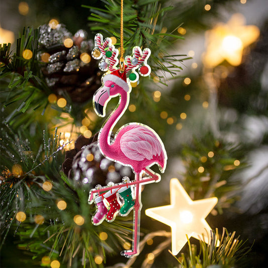 Bestchoo 2D Acrylic Ornament Lovely Flamingo