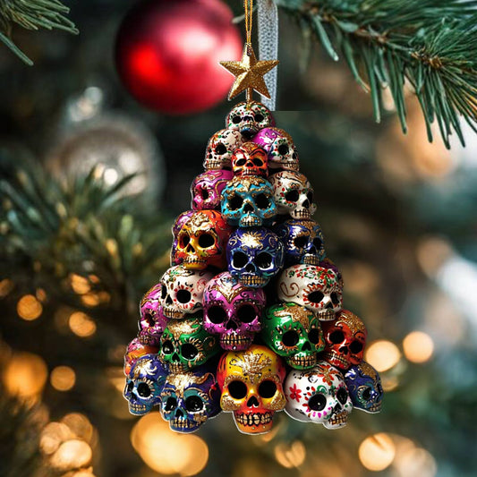 Bestchoo 2D Acrylic Ornament Gorgeous Skulls Christmas Tree Lovely