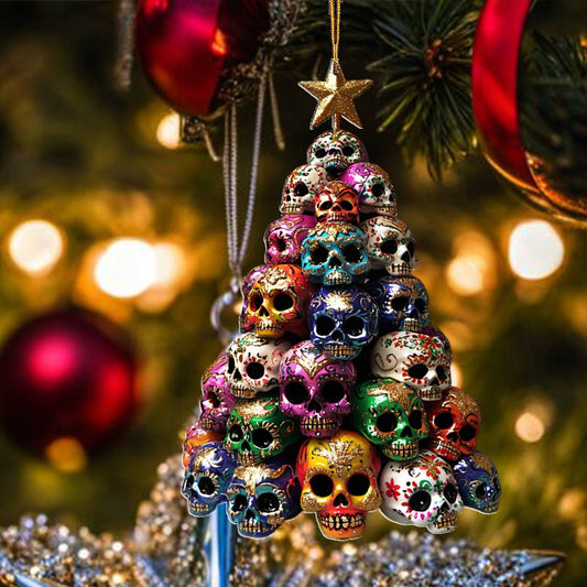 Bestchoo 2D Acrylic Ornament Gorgeous Skulls Christmas Tree Lovely