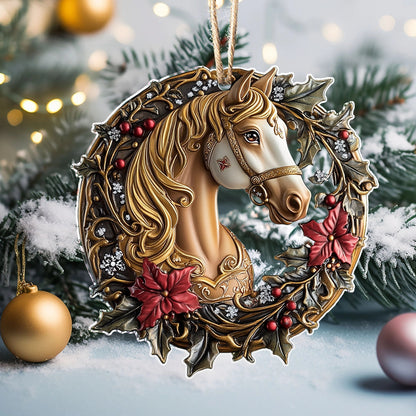 Bestchoo 2D Acrylic Ornament Majestic Holiday Steed