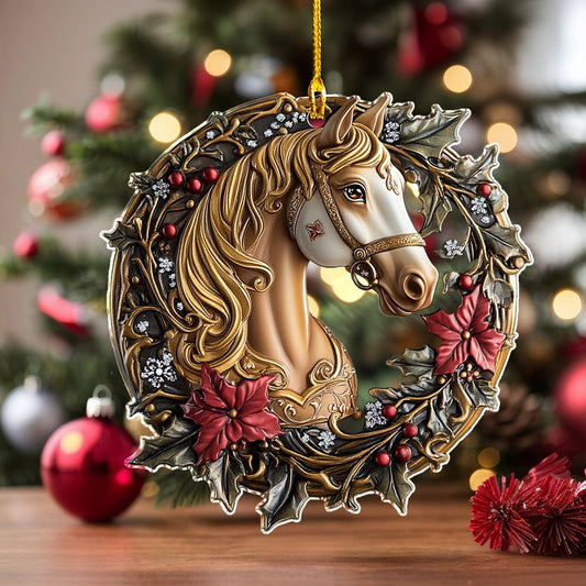 Bestchoo 2D Acrylic Ornament Majestic Holiday Steed
