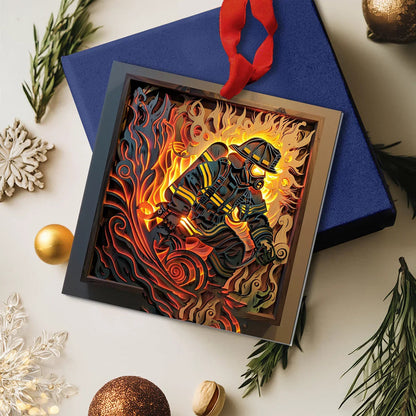 Bestchoo Acrylic Ornament Firefighter : First Responder Flask Set