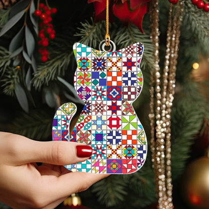 Bestchoo Acrylic Ornament Quilt Block Cat