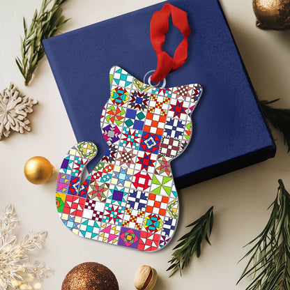 Bestchoo Acrylic Ornament Quilt Block Cat