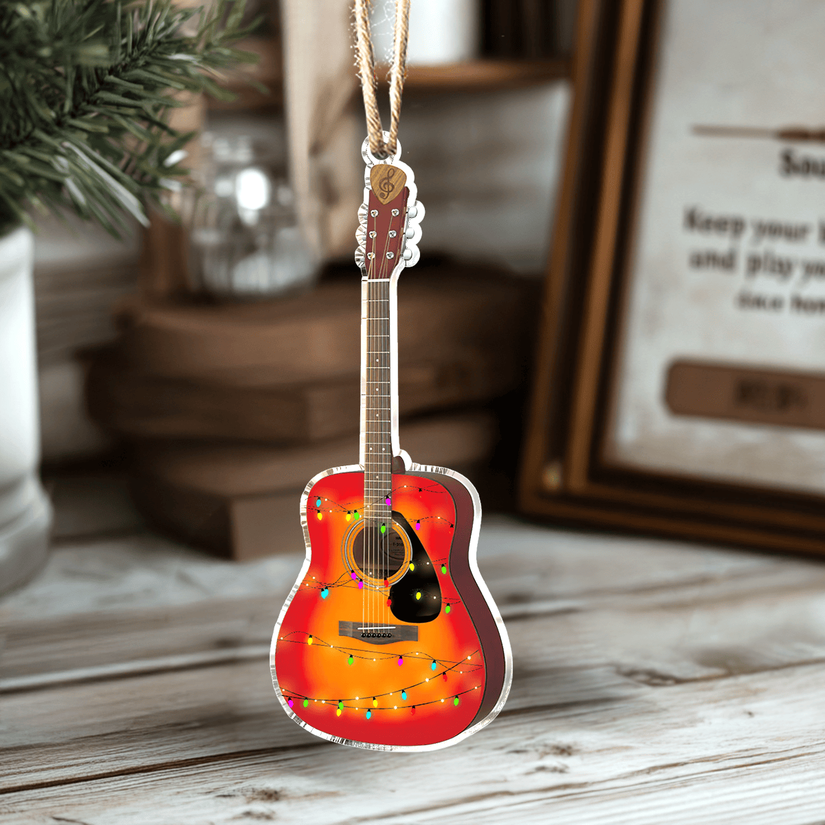 Bestchoo 2D Acrylic Ornament My First Acoustic Guitar