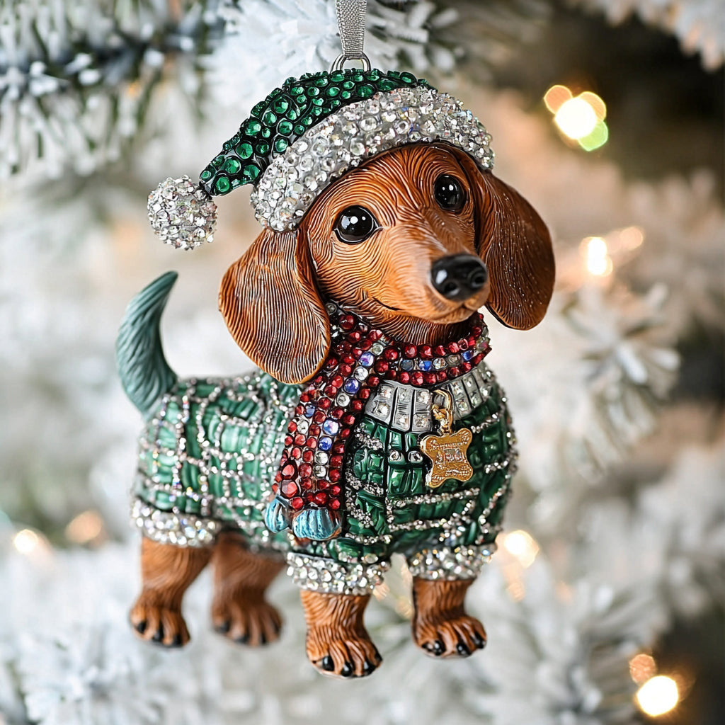 Bestchoo 2D Acrylic Ornament Sweater Dachshund