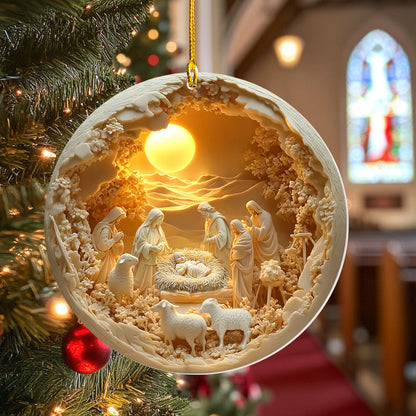 Bestchoo 2D Acrylic Ornament Sacred Moments Holiday