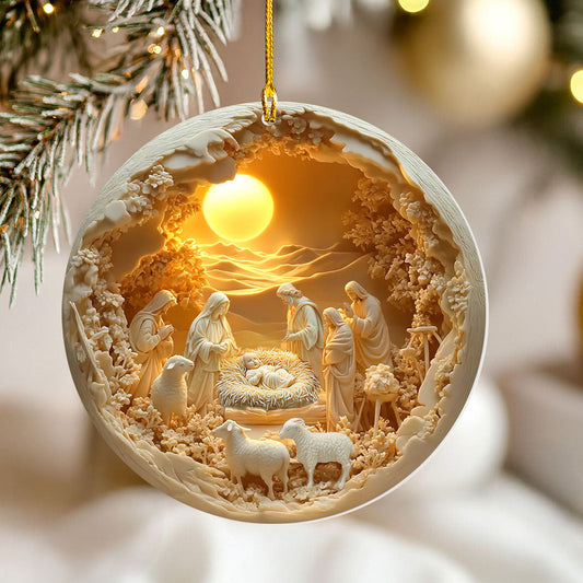 Bestchoo 2D Acrylic Ornament Sacred Moments Holiday