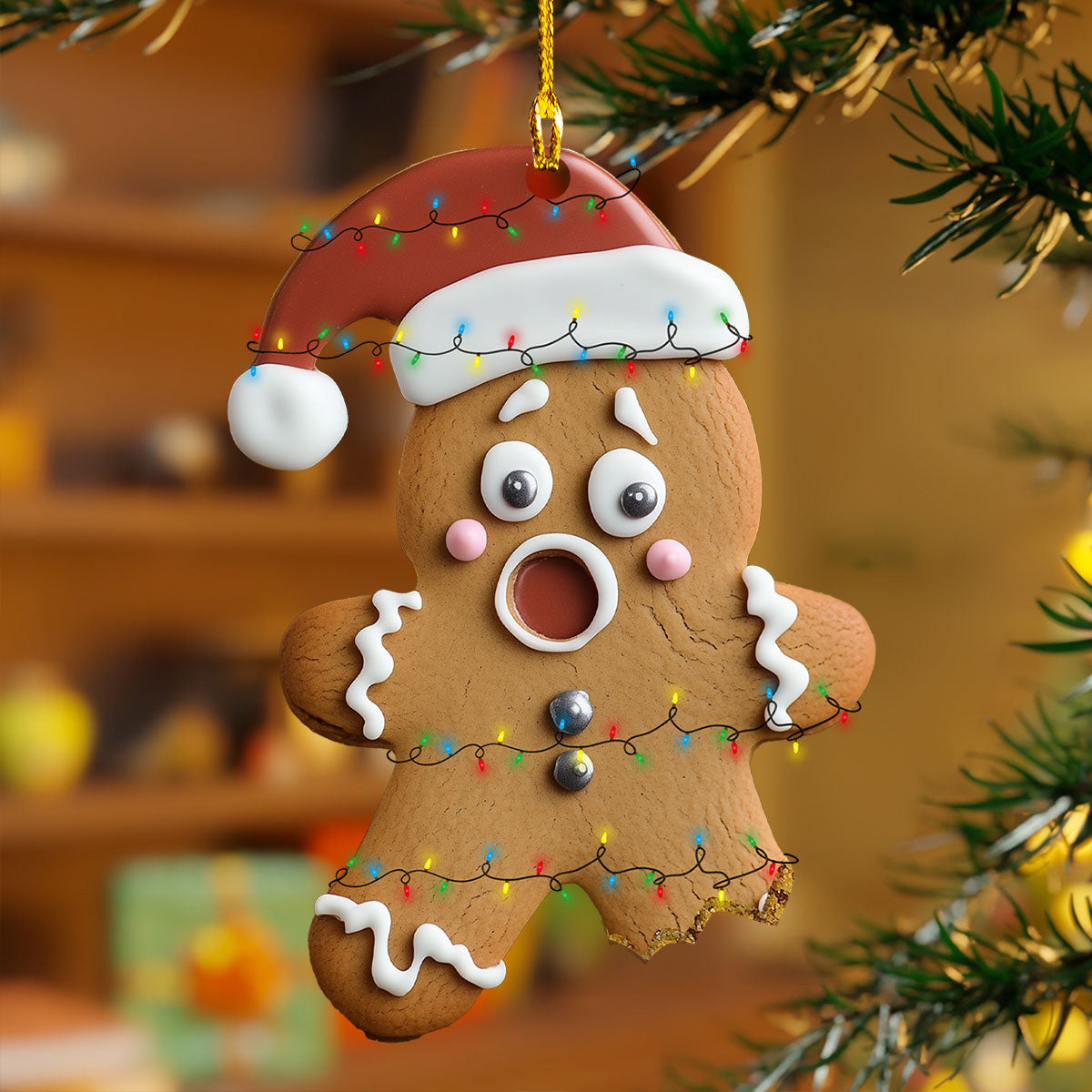 Bestchoo 2D Acrylic Ornament - Oops! Gingerbread Man Ornament
