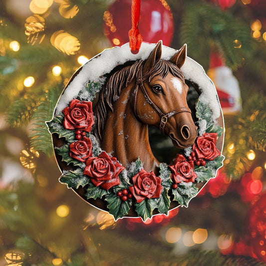 Bestchoo 2D Acrylic Ornament Magic Rose Horse