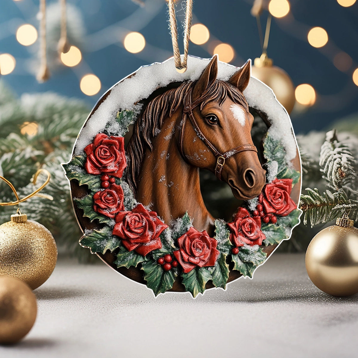 Bestchoo 2D Acrylic Ornament Magic Rose Horse