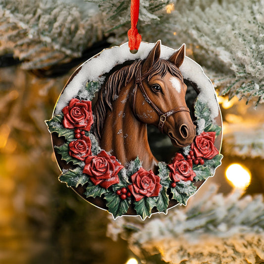 Bestchoo 2D Acrylic Ornament Magic Rose Horse