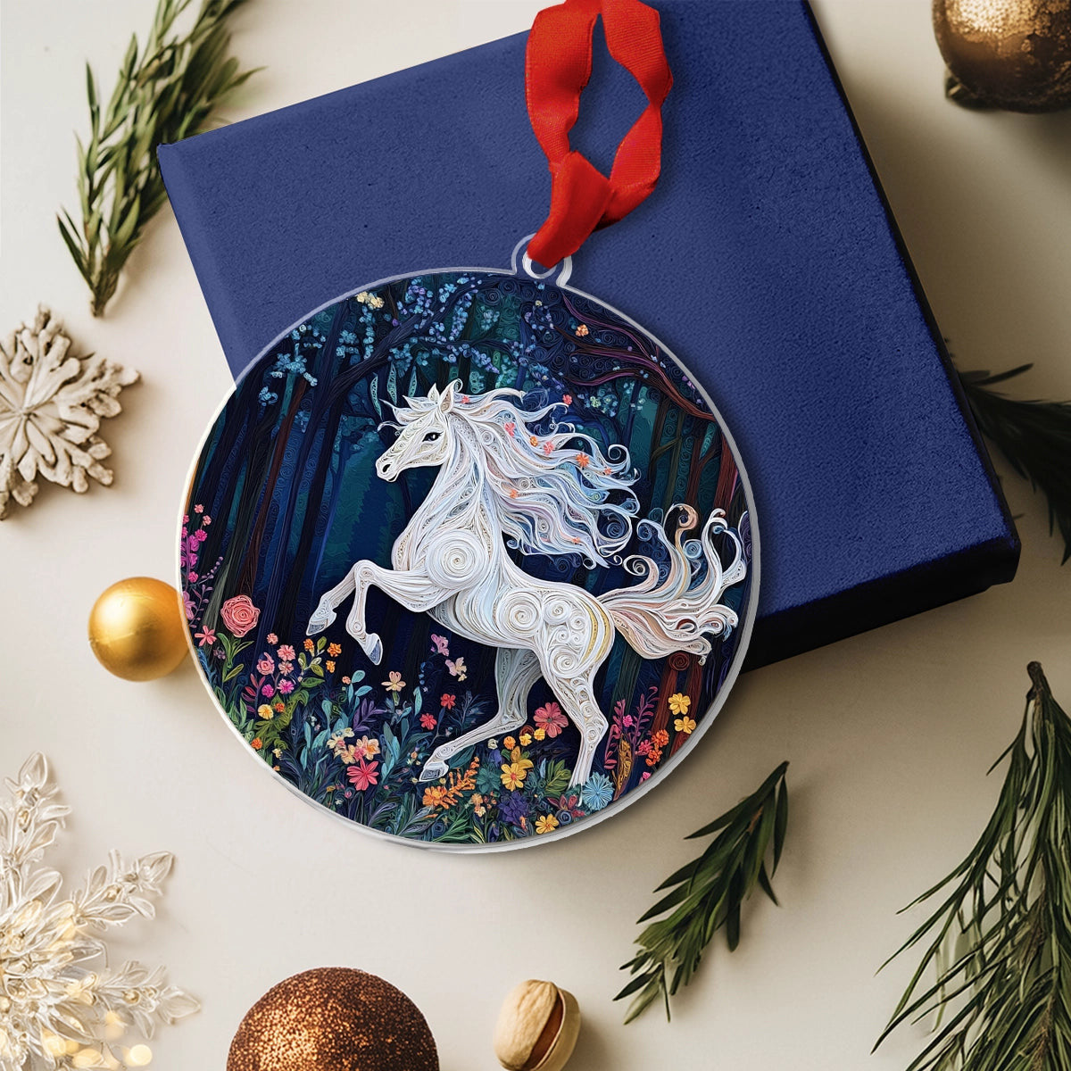 Bestchoo 2D Acrylic Ornament Whimsical Horse Dream