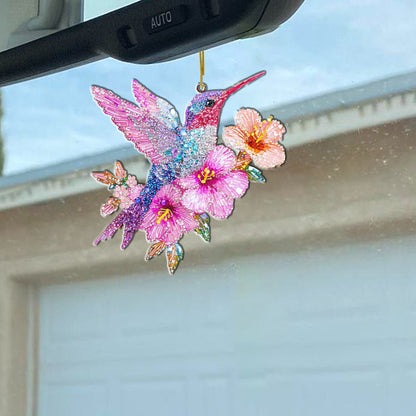 Bestchoo 2D Acrylic Ornament Twinkling Blossom Hummingbird
