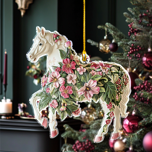 Bestchoo 2D Acrylic Ornament Pink Floral Majesty Elegance