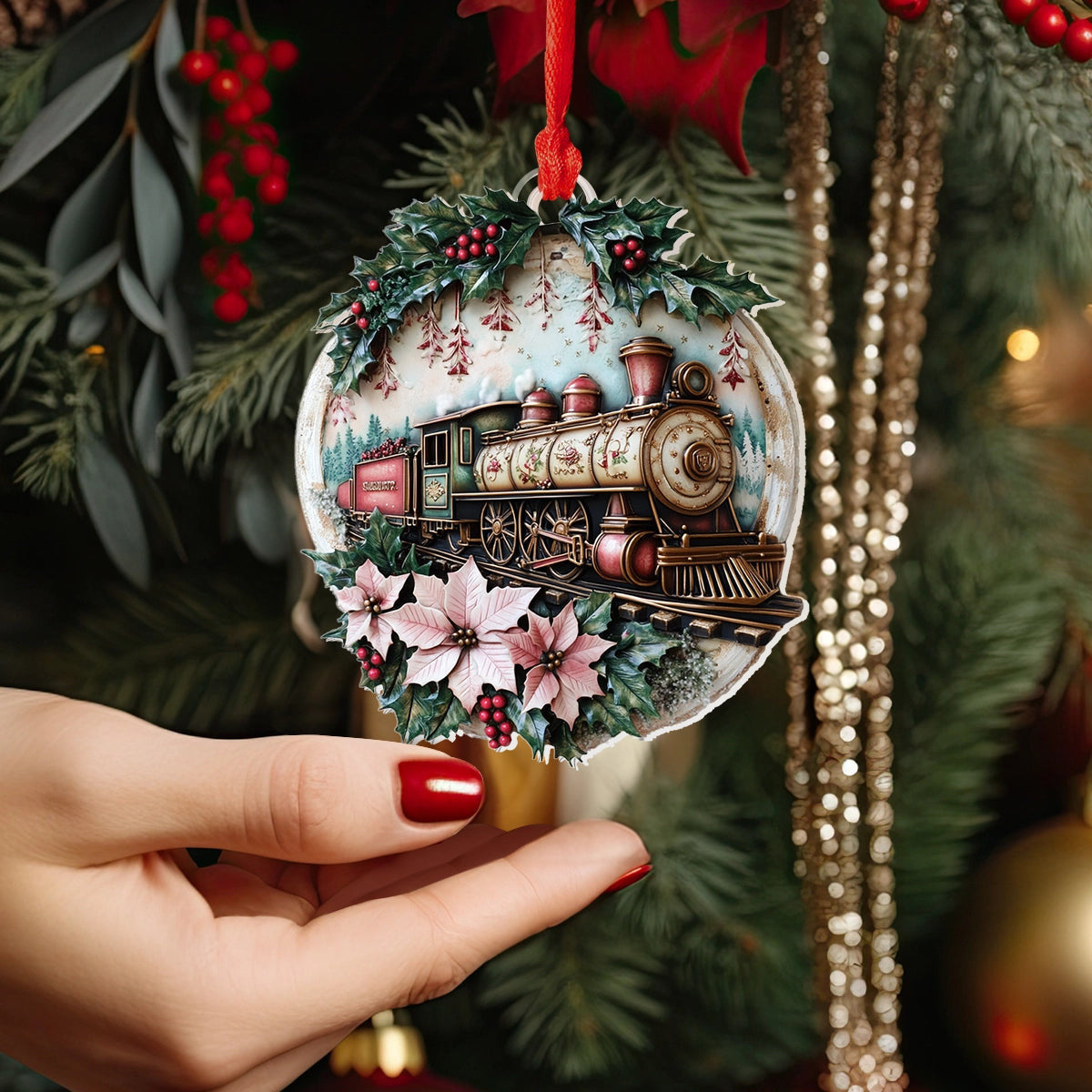 Bestchoo 2D Acrylic Ornament - Vintage Christmas Train