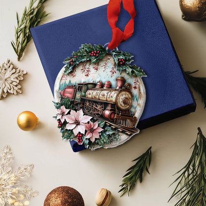 Bestchoo 2D Acrylic Ornament - Vintage Christmas Train